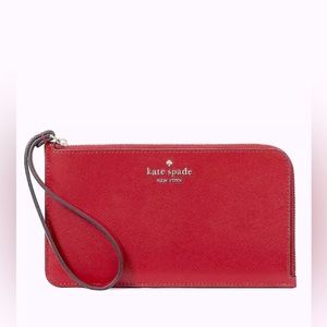 NWT Kate Spade ♠️ Lucy Medium L-Zip Wristlet / Candied Cherry